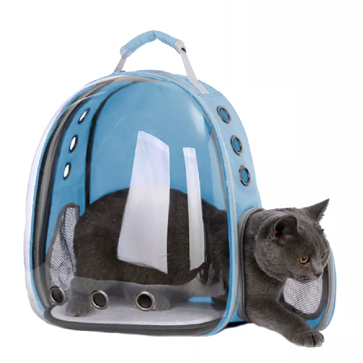 Transportadora De Mascotas Mochila Portátil Azul Claro