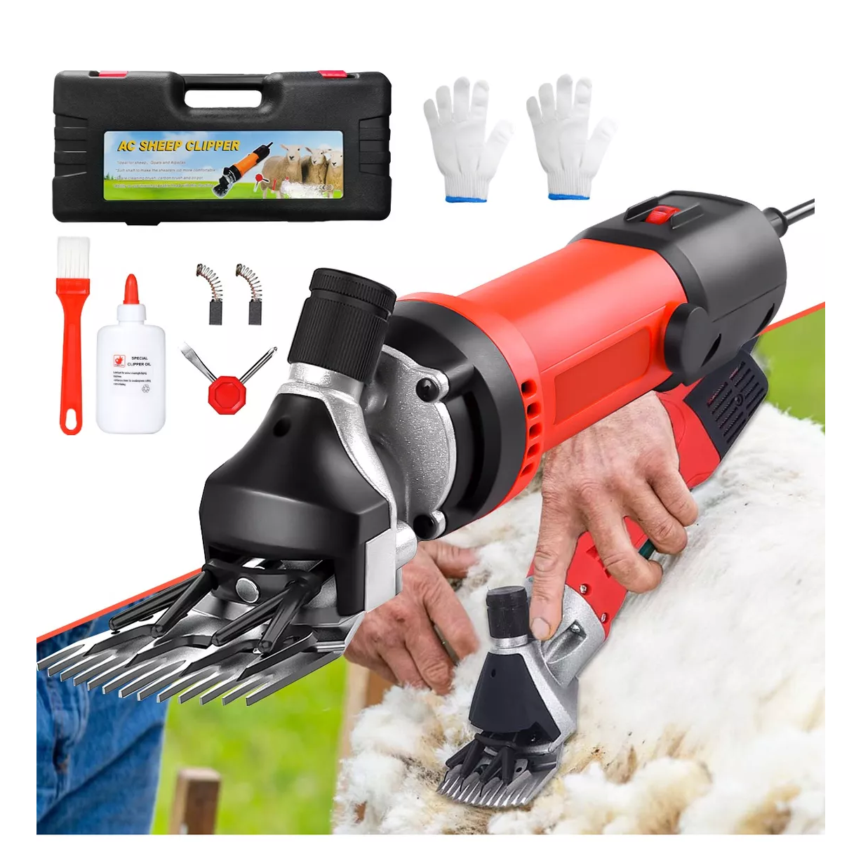 Trasquiladora Rasuradora Para Perros Cabras Ovejas 850w Roja