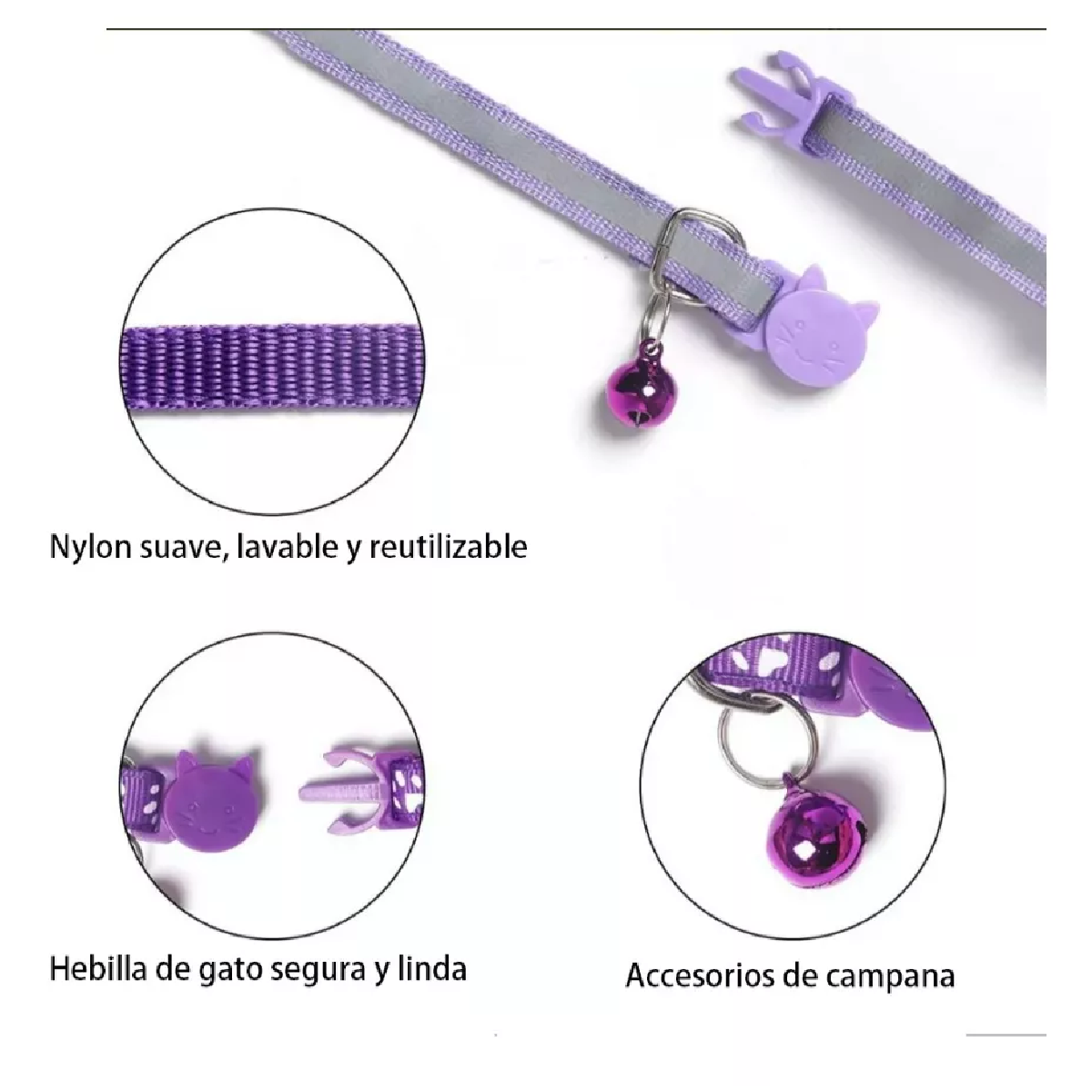 Set Collar De Luz Reflectante Para Perros Pequeños Y Gatos