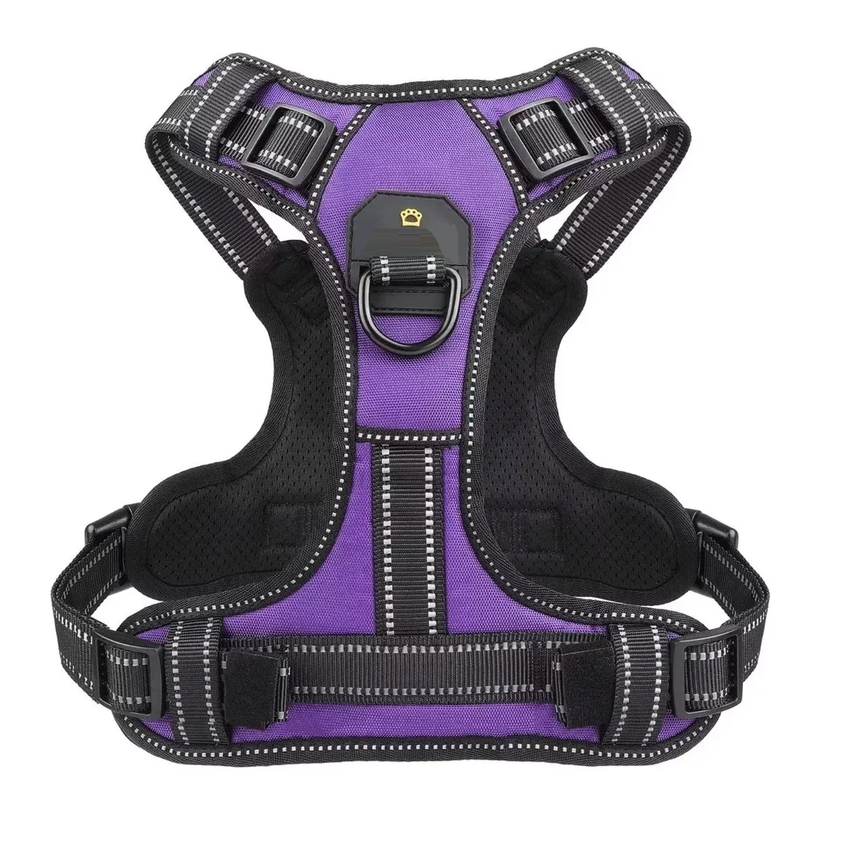 Pechera Arnés Para Perro Regulable Con Bandas Reflectivas Morado XL