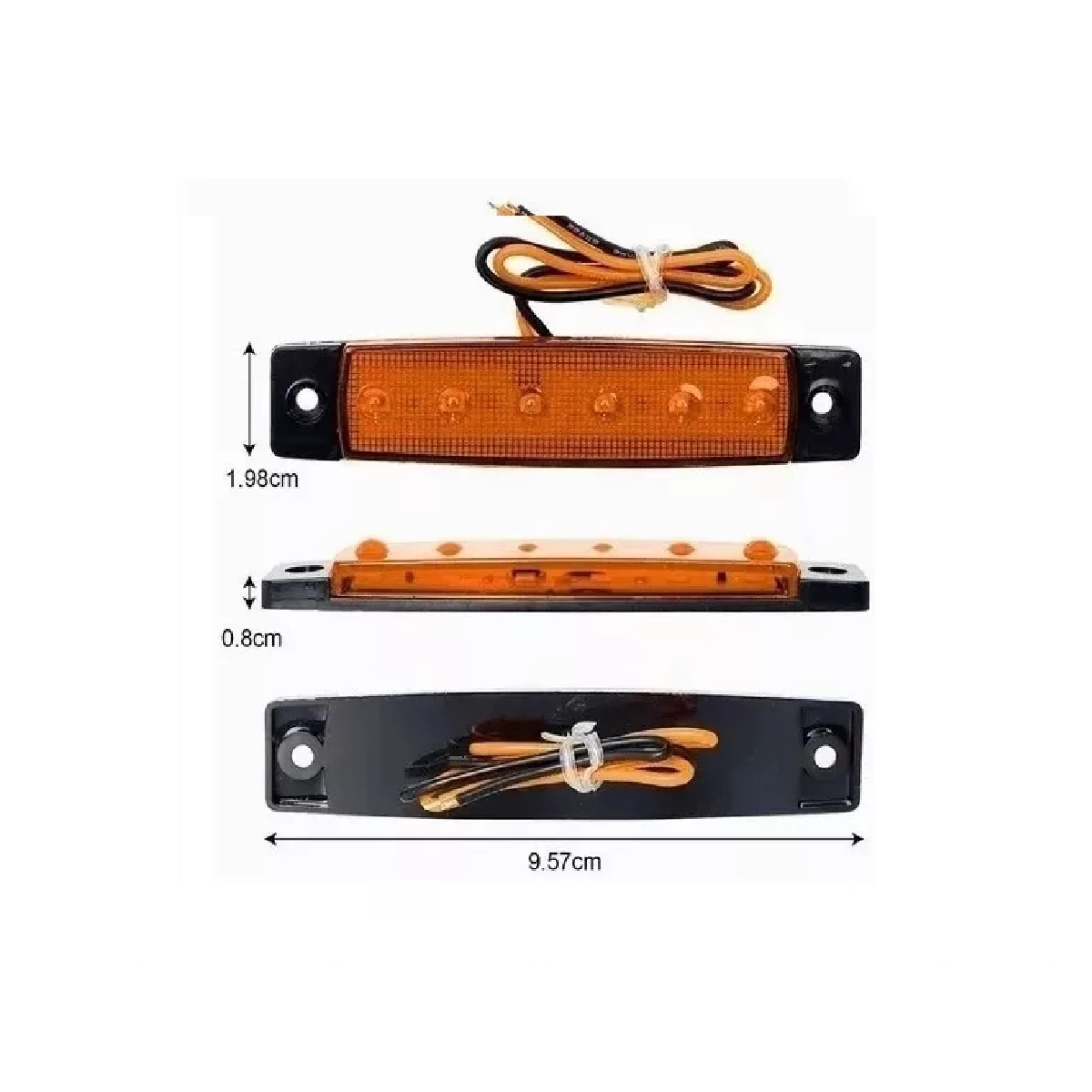 Set Luz Led Lateral Indicadora P/camión/tráiler, Ámbar, 20 Pzs.