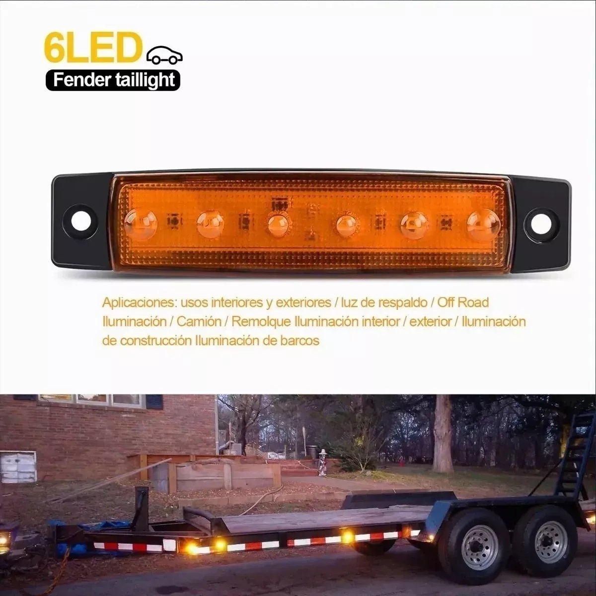 Set Luz Led Lateral Indicadora P/camión/tráiler, Ámbar, 20 Pzs.