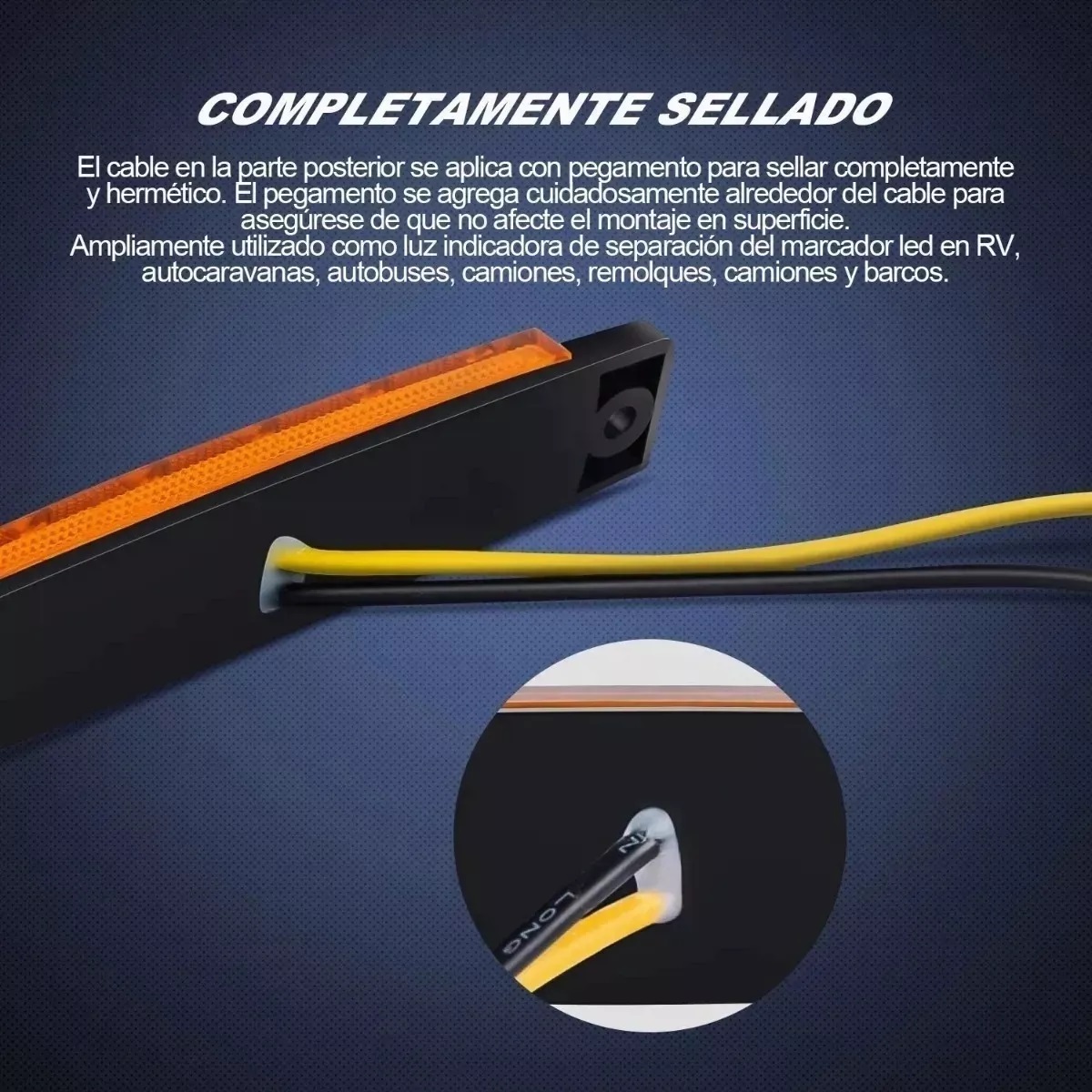 Set Luz Led Lateral Indicadora P/camión/tráiler, Ámbar, 20 Pzs.