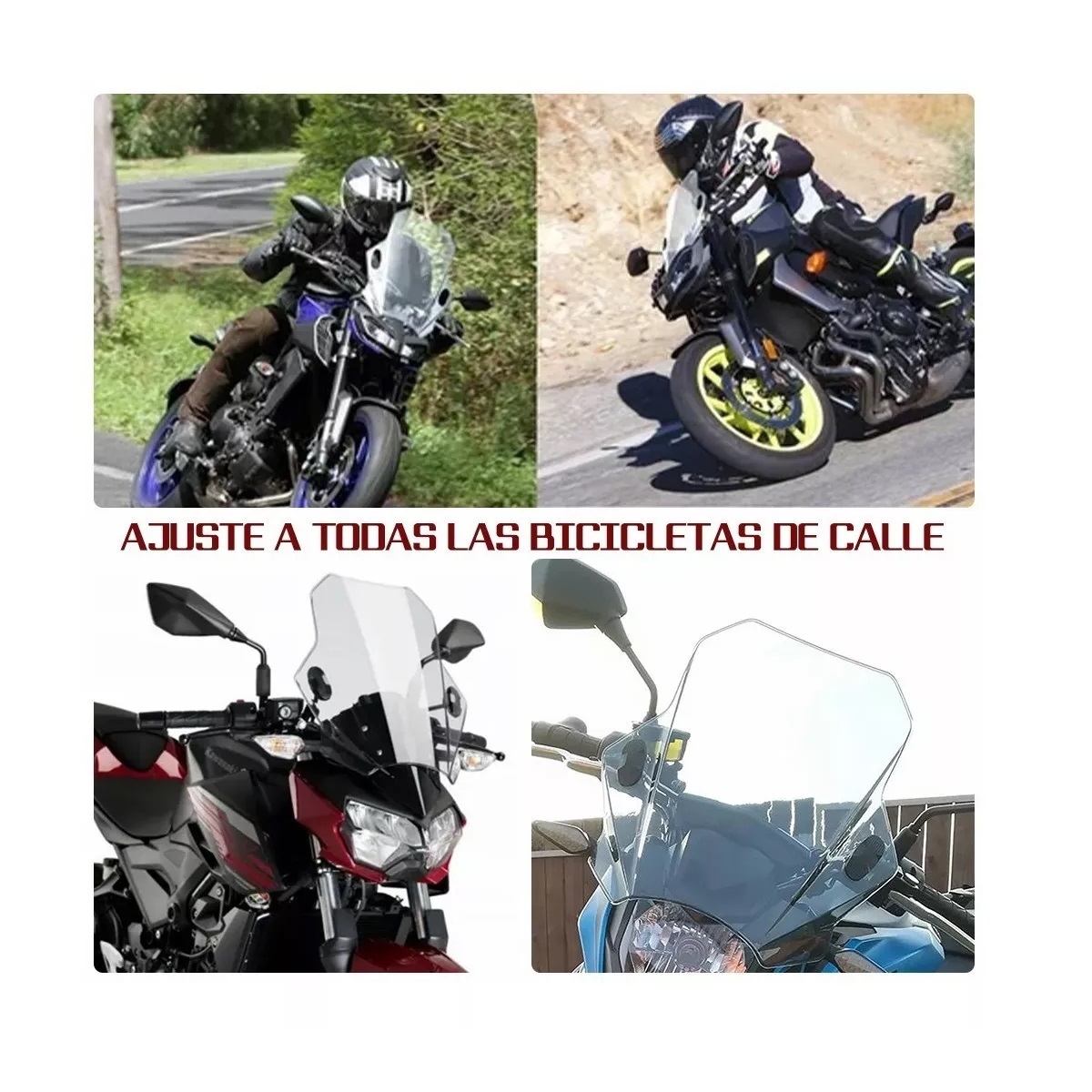 Parabrisas Universal Para Moto Kawasaki Yamaha Pulsar Suzuki