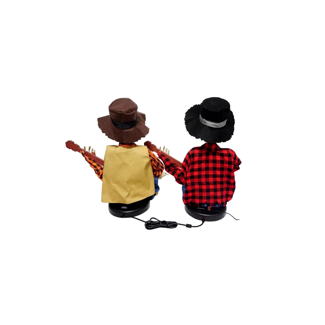 Calaveras Decorativas Musicales Con Banjo Halloween Luces