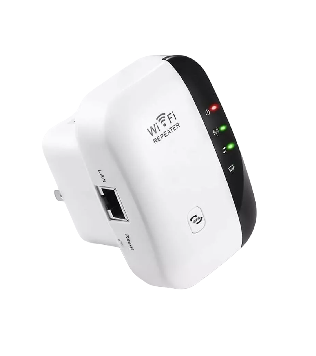 Repetidor Extensor De Señal Wifi De 300 Mbps Blanco con Negro