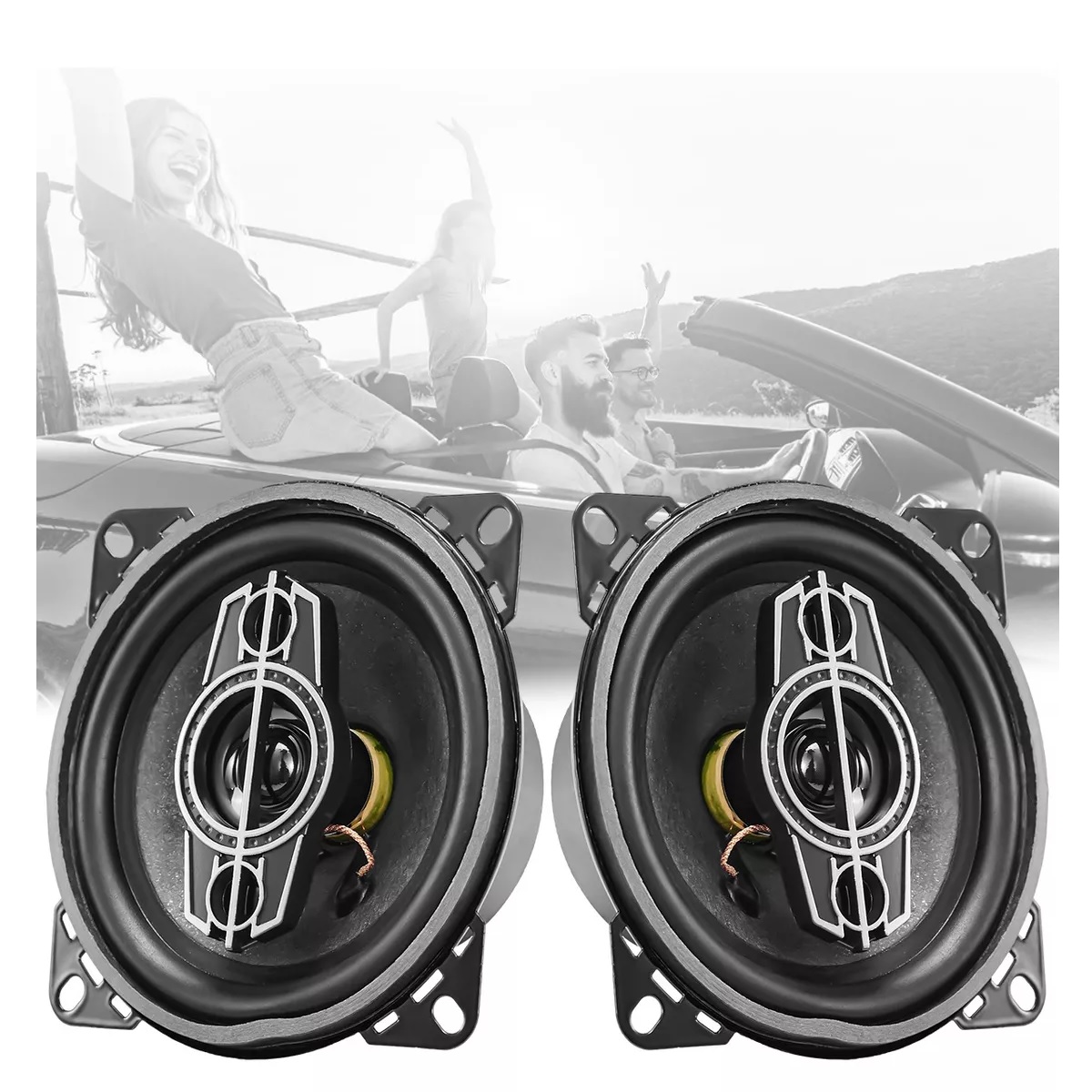 Par Bocinas Para Auto Banda Dual Altavoces Coaxial 4 Pulgadas
