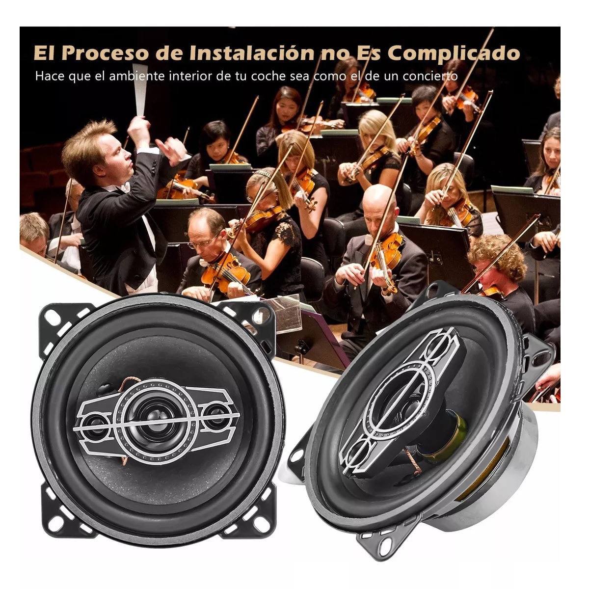 Par Bocinas Para Auto Banda Dual Altavoces Coaxial 4 Pulgadas