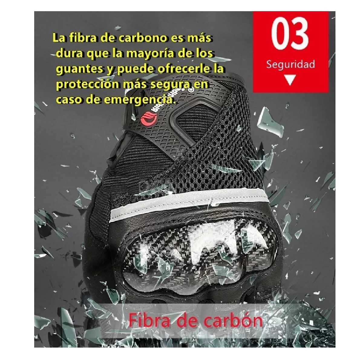 Guantes Para Motociclista Pantalla Táctil Fibra De Carbono L
