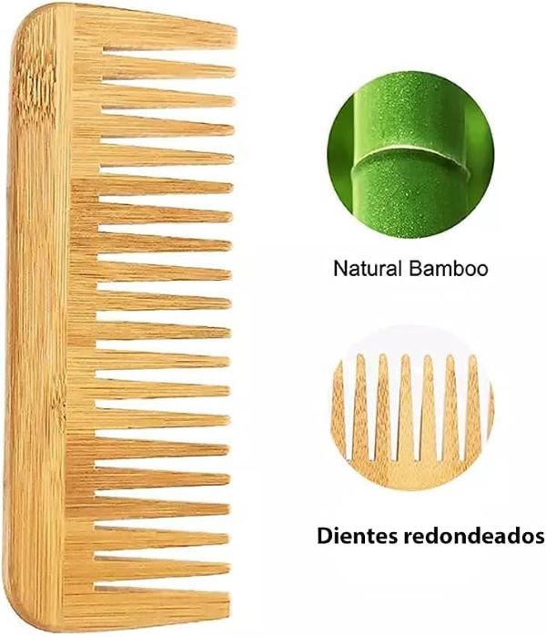 Kit Cepillo cuadrado y Peine de bambú Para el Cabello 