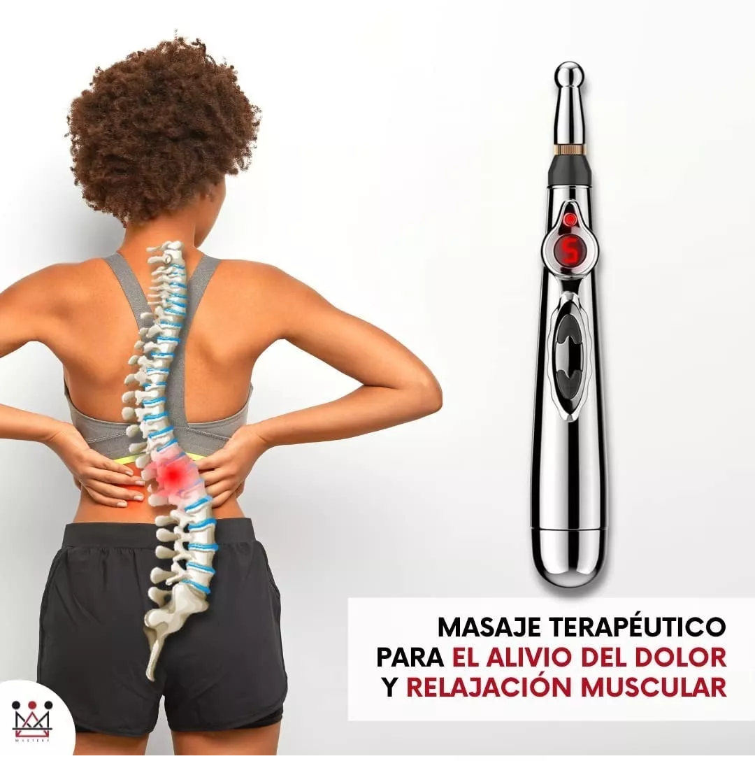 Pluma De Acupuntura Electrónica Para Alivio Dolor 3 en 1 Plata con Negro