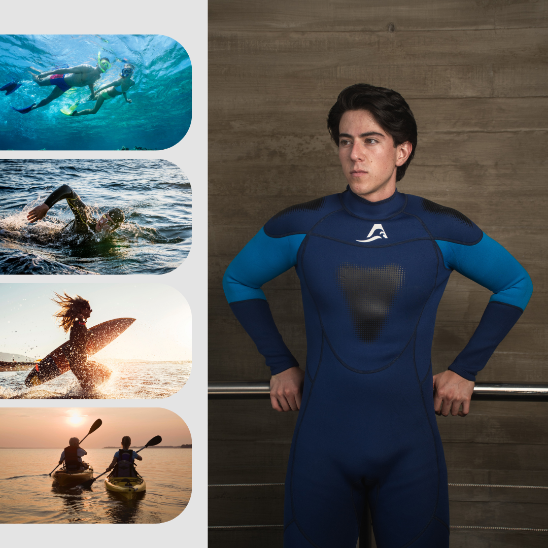 Traje de Neopreno Wetsuit Para Hombre Sea Man de 3mm Cuerpo Completo Modelo Azul Marino SEAPEOPLE