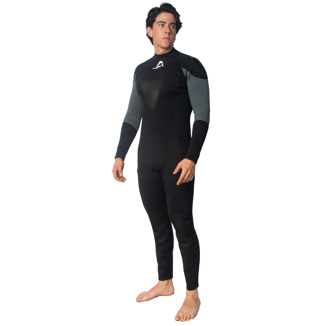 Traje de Neopreno Wetsuit para Hombre Sea Man de 3mm Cuerpo Completo Modelo Negro Liso SEAPEOPLE