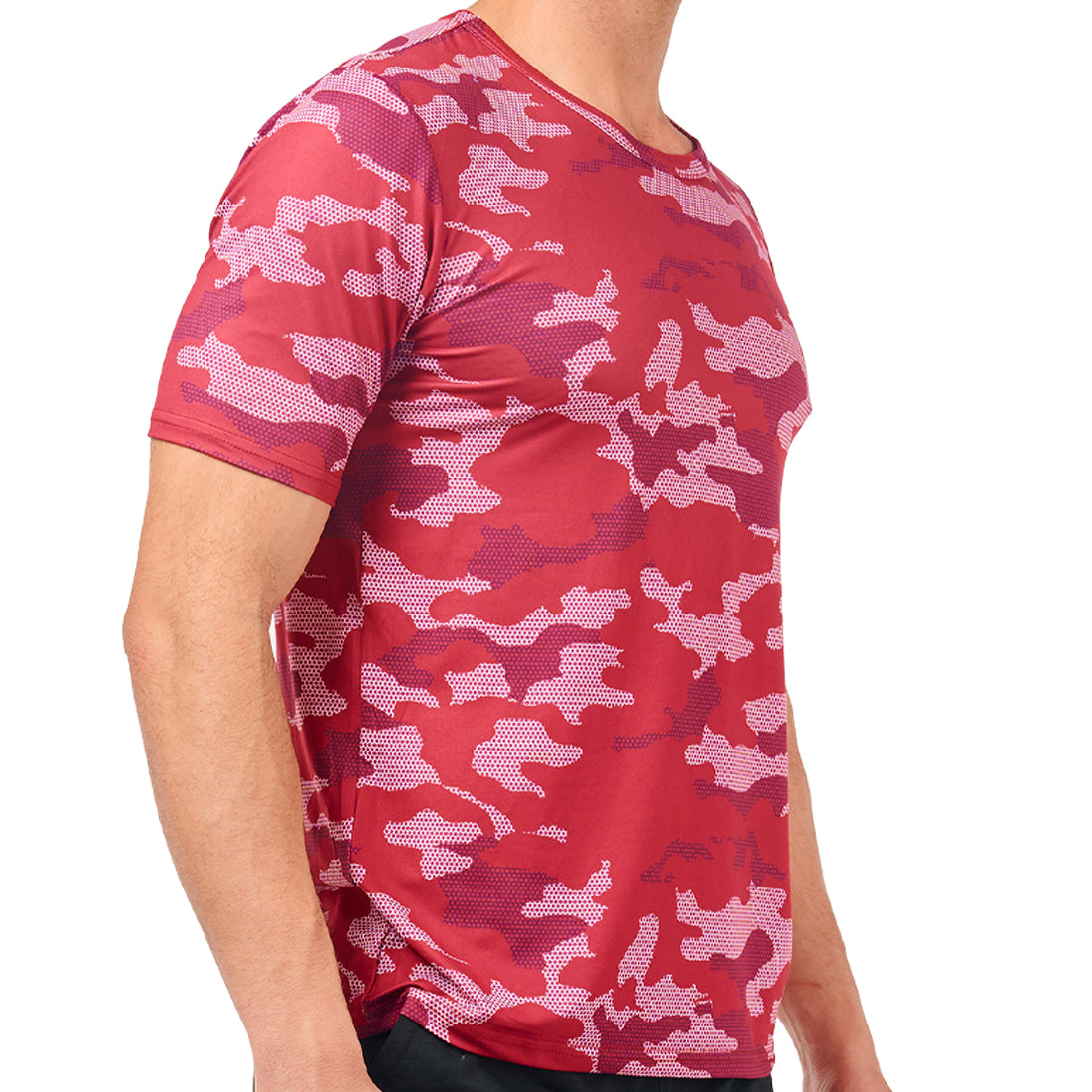 Playera Estampada Wilson para hacer deporte Caballero con Diseño Camuflaje en Color Vino