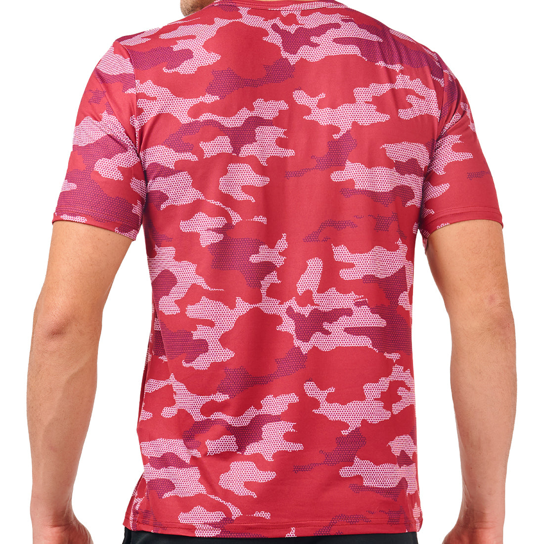 Playera Estampada Wilson para hacer deporte Caballero con Diseño Camuflaje en Color Vino