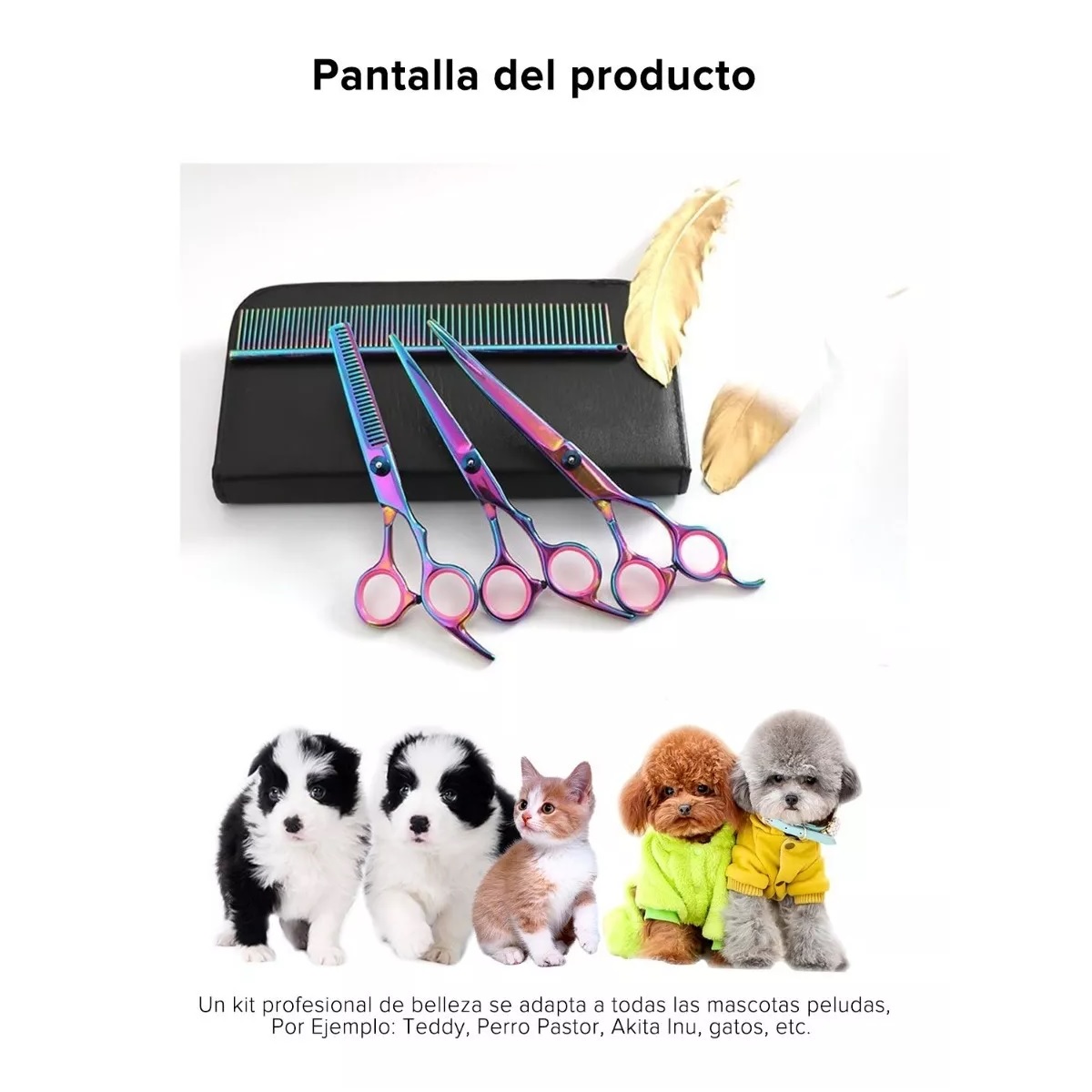 Set De Tijeras Estetica Canina 4pzs