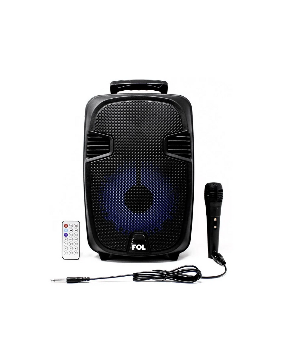Bocina bluetooth con micrófono, control y luz FOL FS-L187
