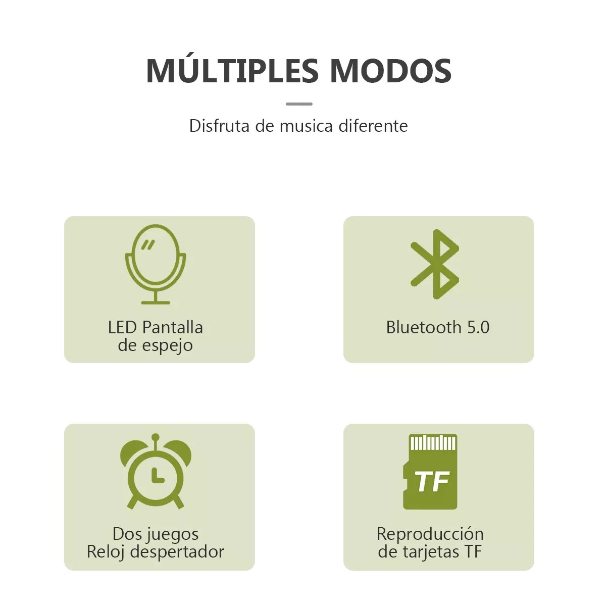 Altavoz Bluetooth Portátil Con Reloj Digital/despertador Blanco