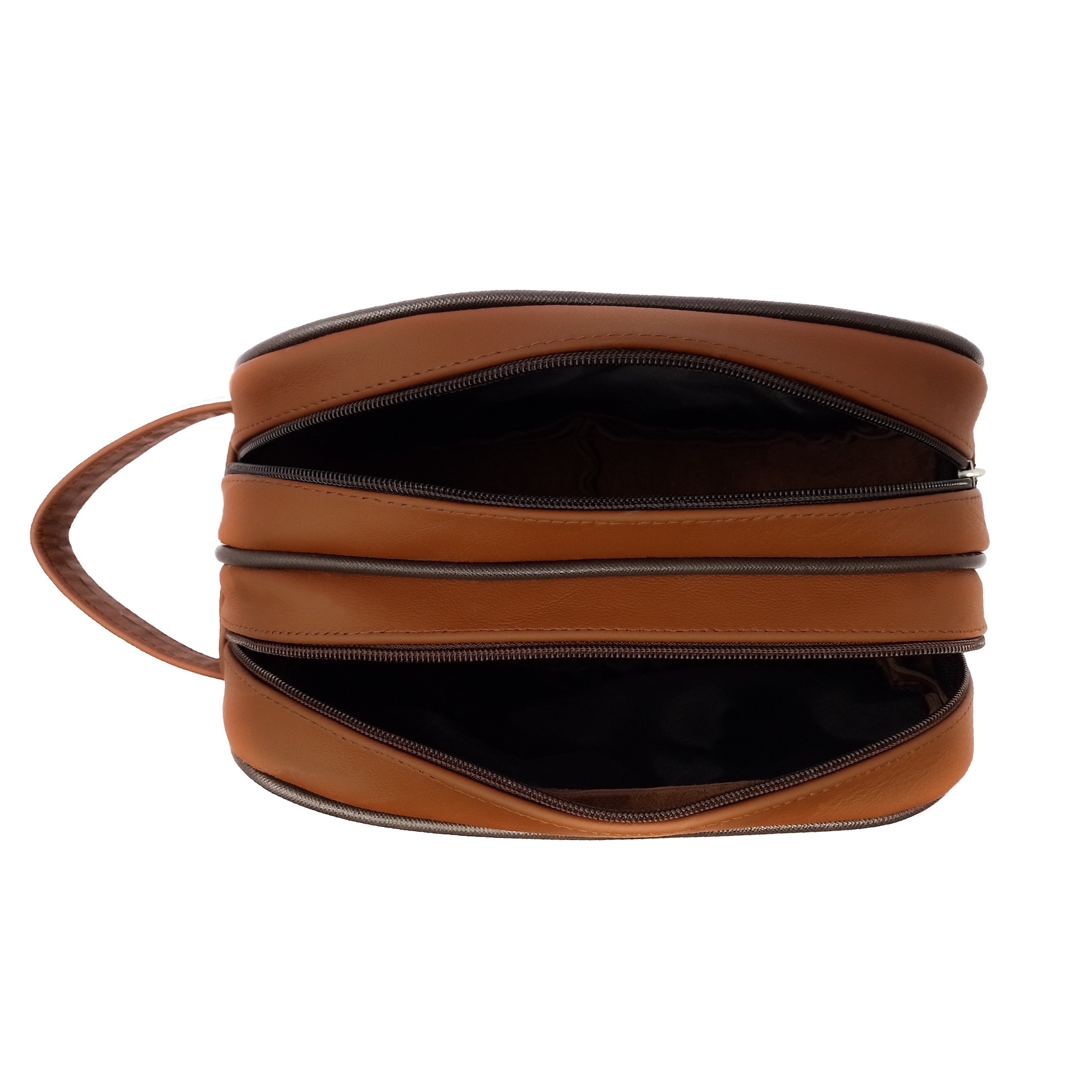 Neceser Sobaquera En Piel Vacuno Café Con Asa