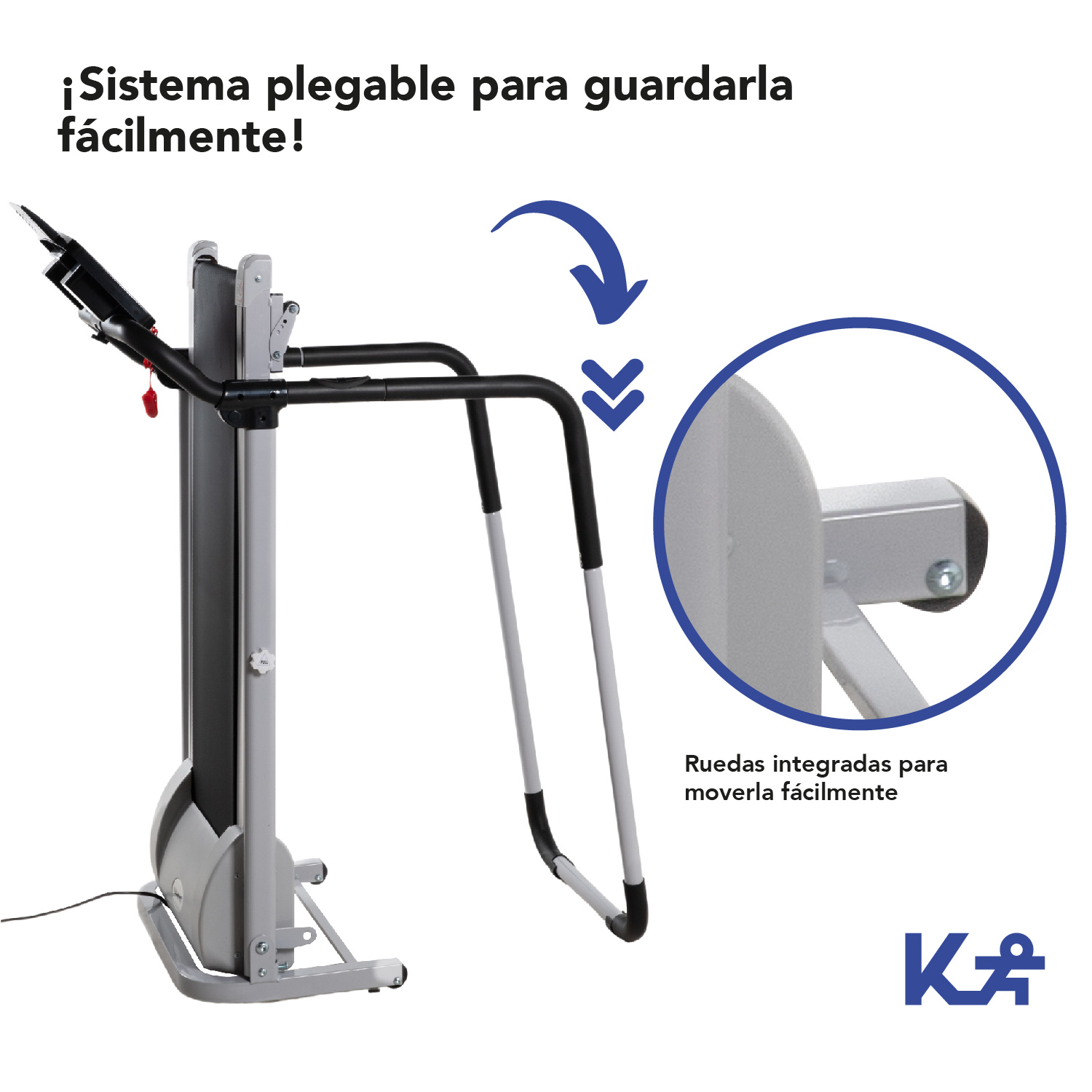 Caminadora Electrica Barandas de Seguridad Plegable 2 Hp 