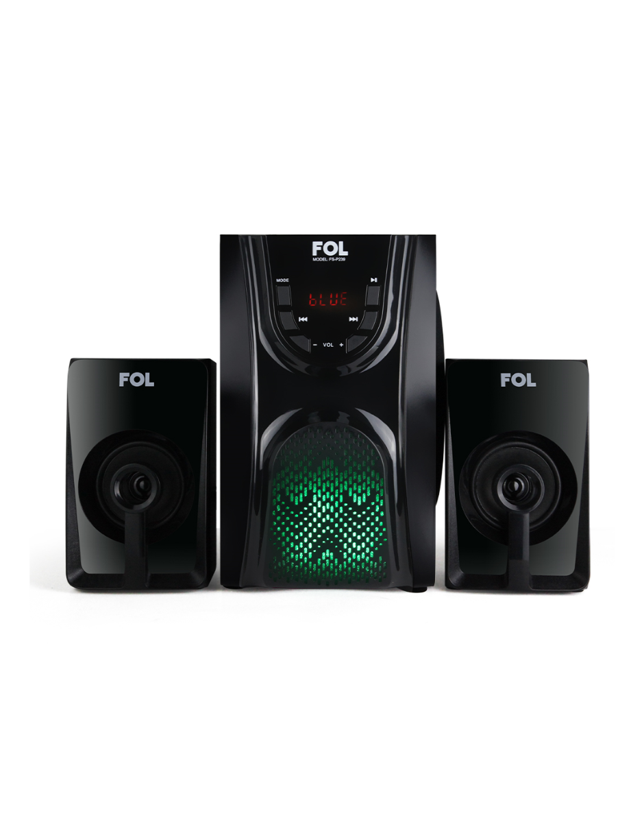 Mini componente de 3 bocinas y control remoto con luz FOL FS-P239