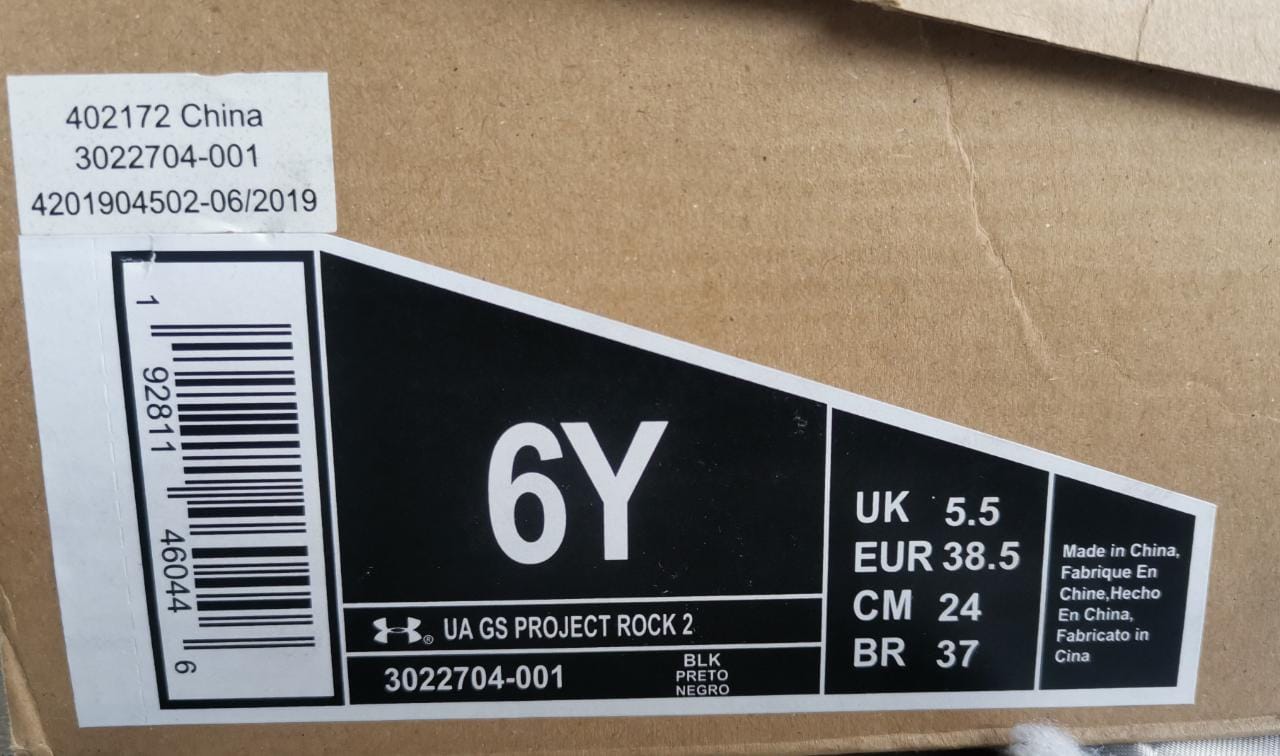 Tenis Under Armour Project Rock 2 Juvenil 3022704-001 Entrenamiento