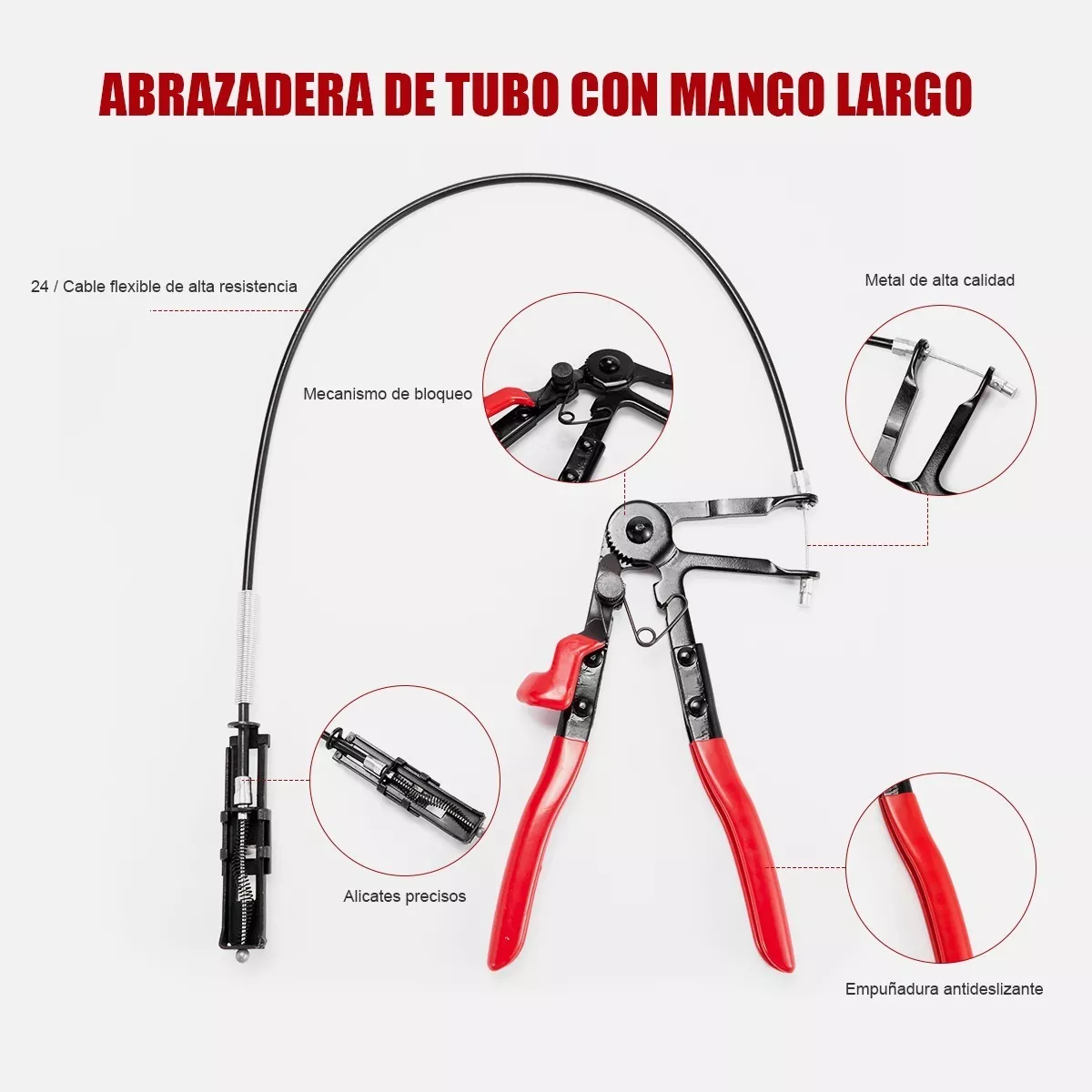 Kit de Herramirntas Pinzas para Abrazaderas Automotriz Rojo