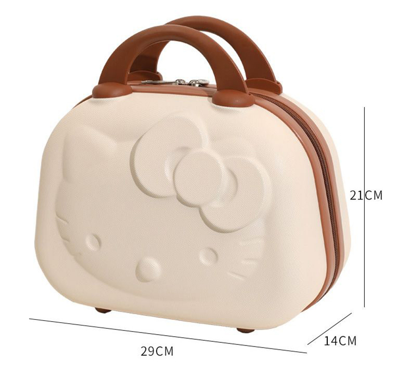 Estuche de cosméticos Hello Kitty 3D Color biege