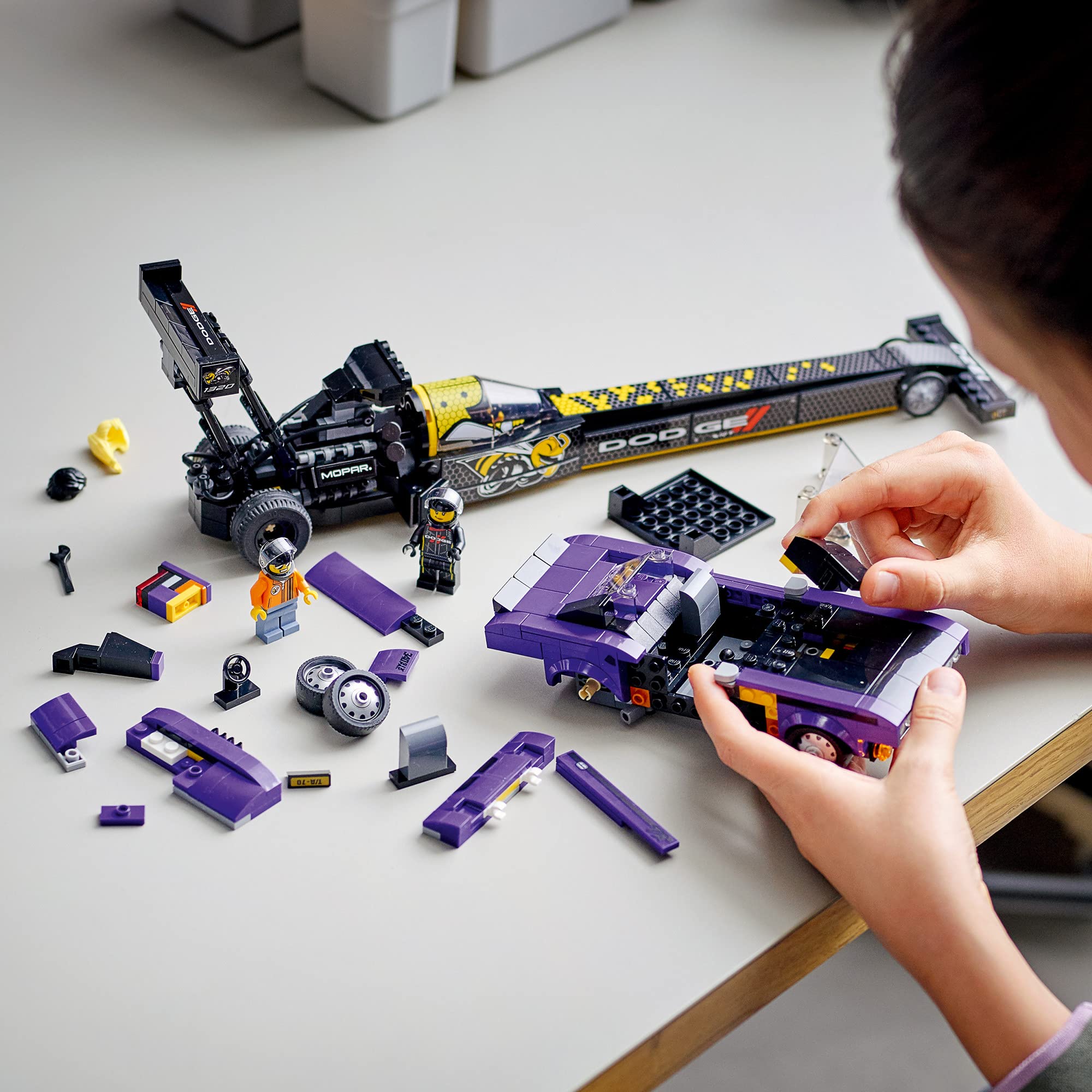 Lego Drágster Mopar Dodge, Fuel Y Dodge Challenger Speed 627pzs