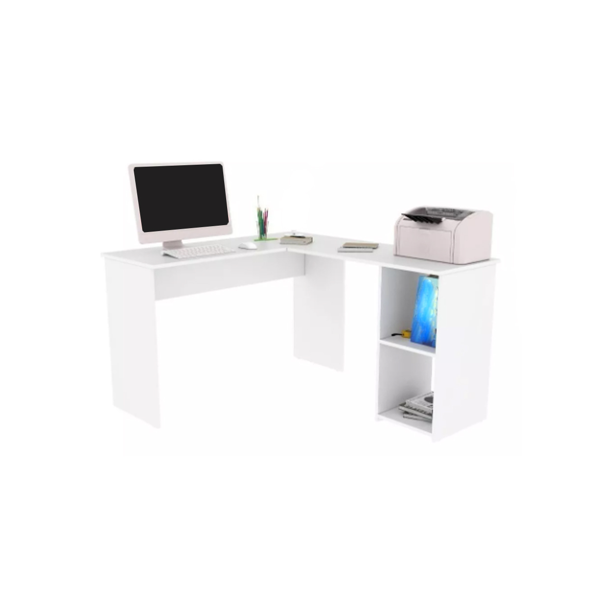 Escritorio Esquinero L Hogare Blanco