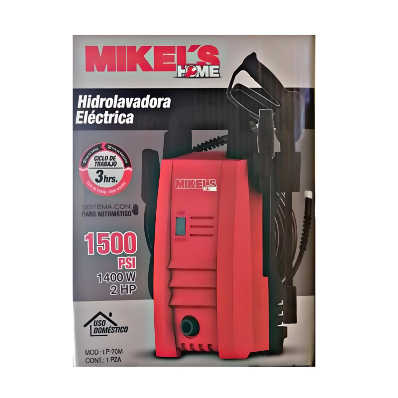 Hidrolavadora Eléctrica 1500 Psi Mikels Lp-70m
