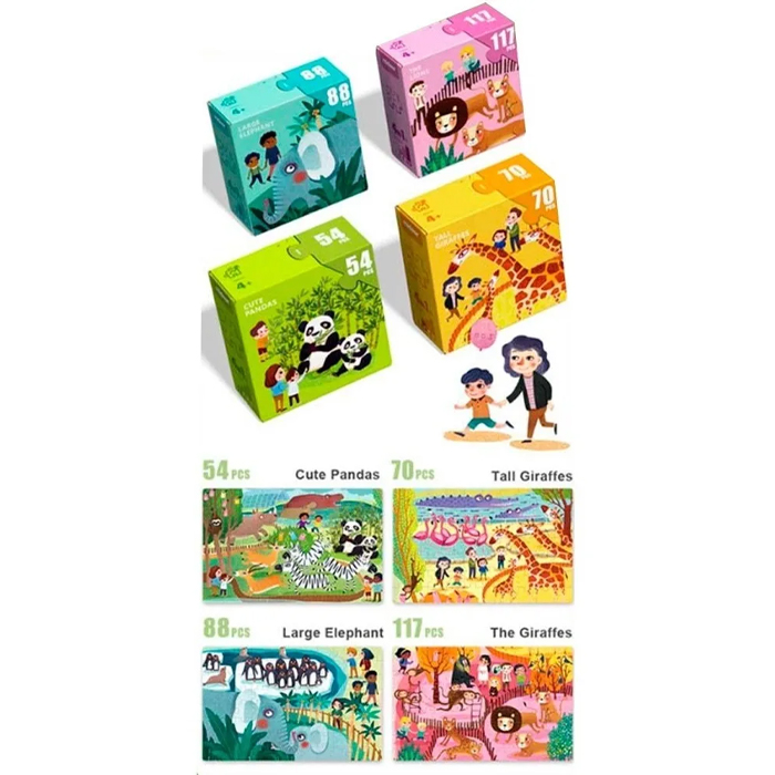 Rompecabezas Animales 4 En 1 Mideer Juego Niños Educativo