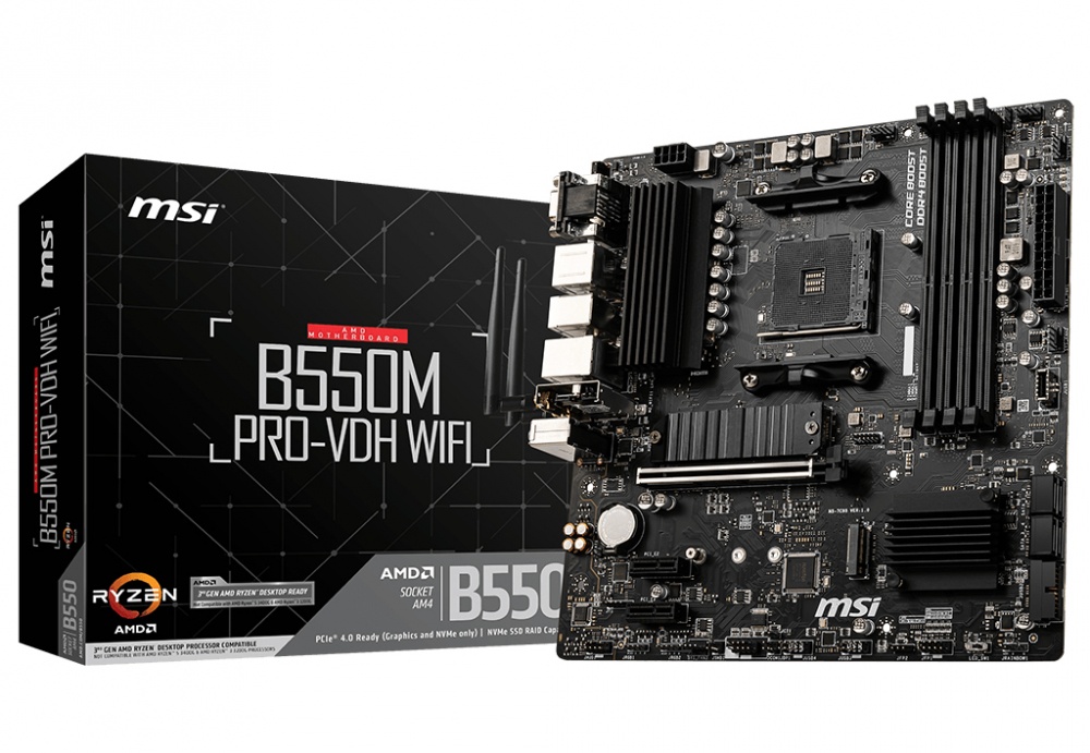 Tarjeta Madre B550M Pro-VDH Wifi MSI Compatible con Ryzen 5000