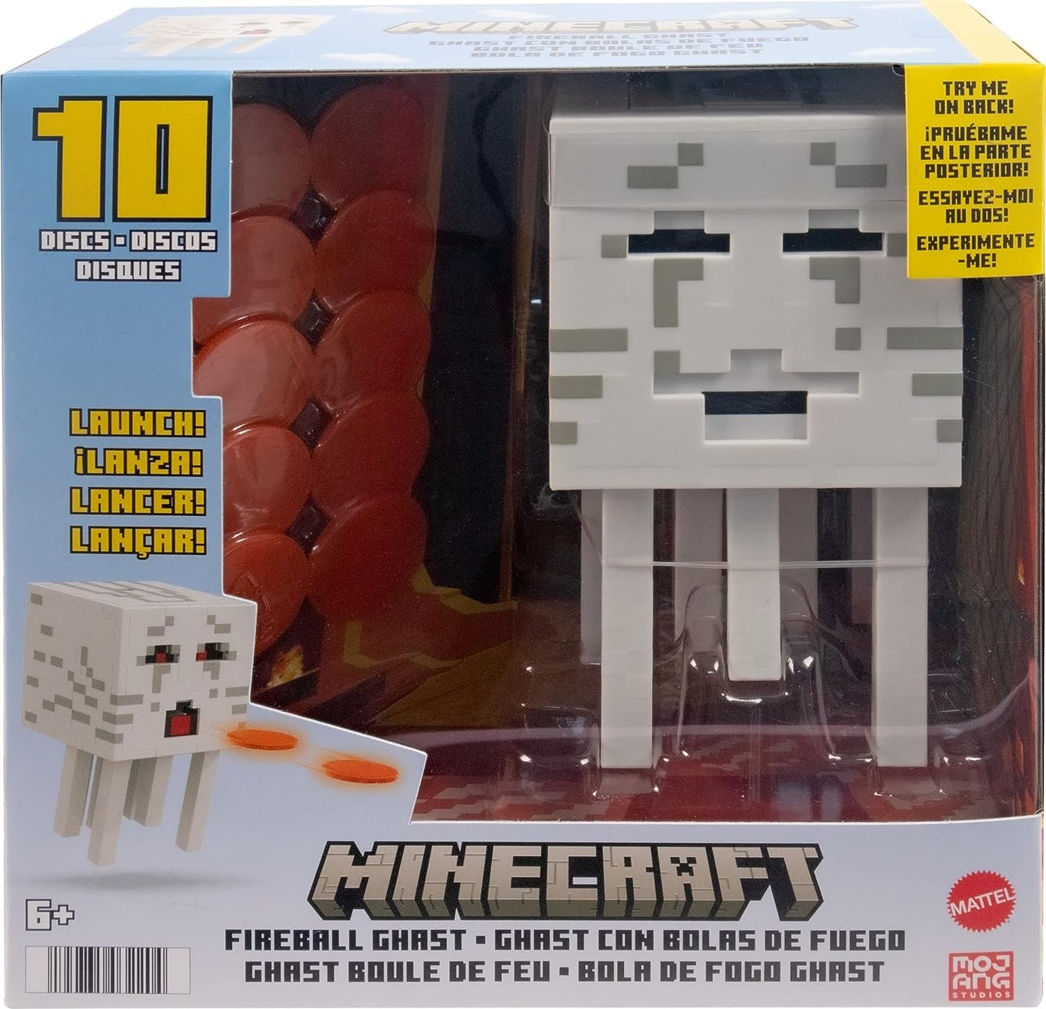 Minecraft Figura De Acción Ghast Con Bolas De Fuego