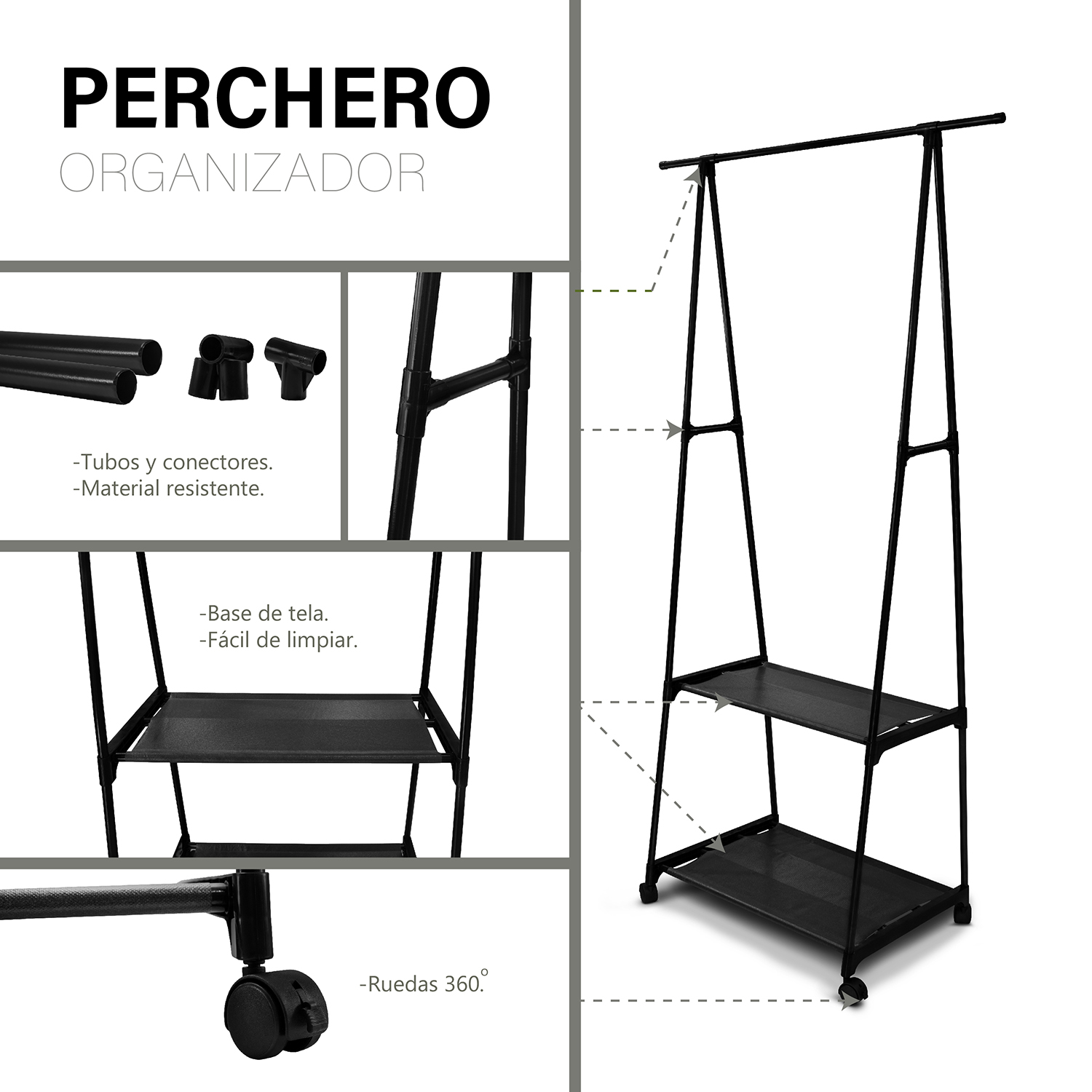 Rack para ropa ,Perchero Organizador  de ropa 