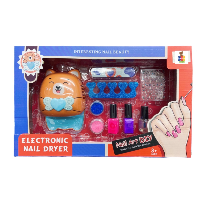 Set Decoración De Uñas Con Secador Eléctrico Juguete Niñas