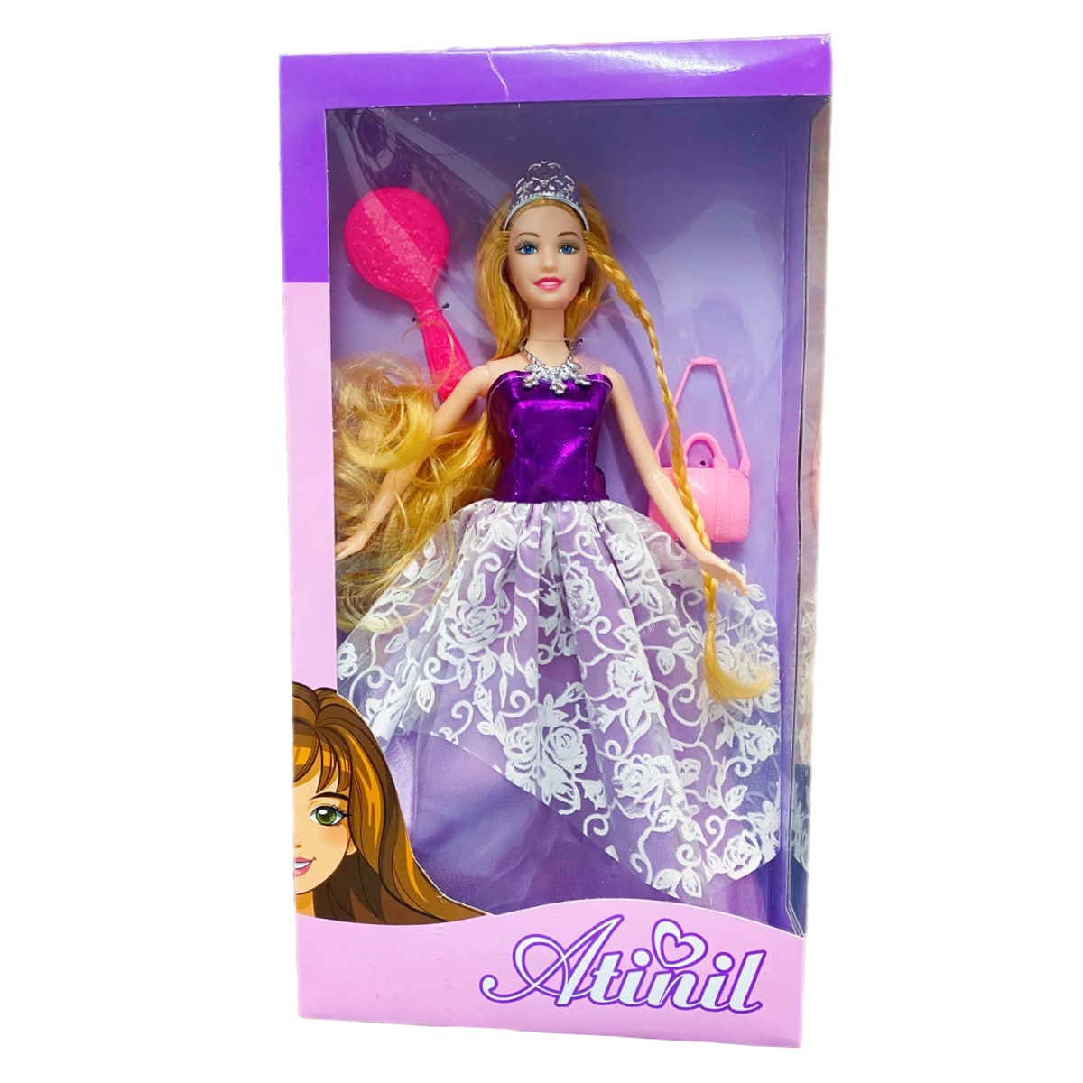 Muñeca Princesa Con Vestido Y Accesorios Atinil