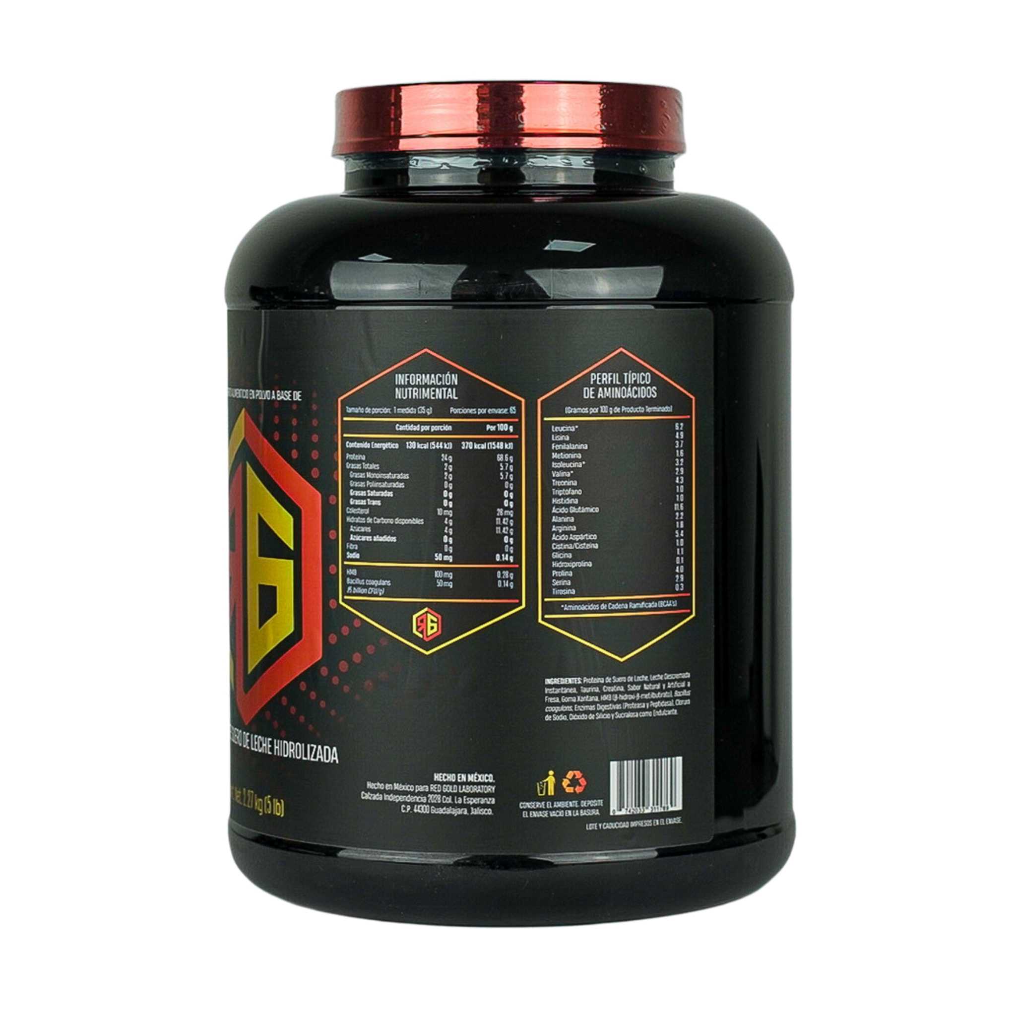 Red Gold | Red Whey | Proteína de Suero de Leche Hidrolizada | Sabor Chocolate | 65 Porciones | 2.7 kg 