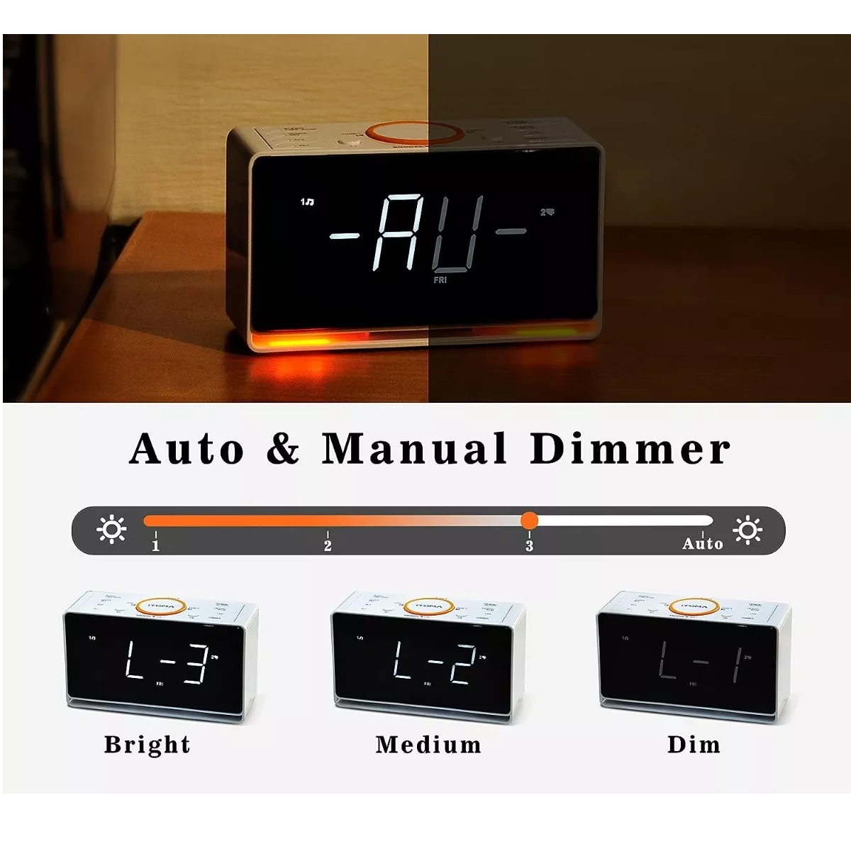 Reloj Digital Radio Despertador Bluetooth Soporte Altavoz