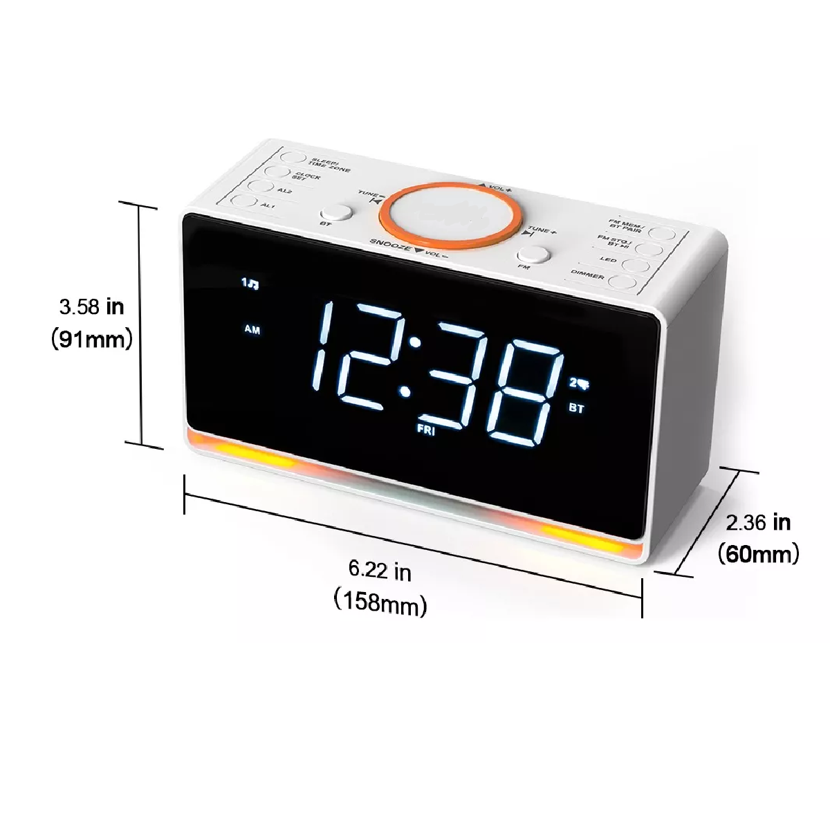 Reloj Digital Radio Despertador Bluetooth Soporte Altavoz