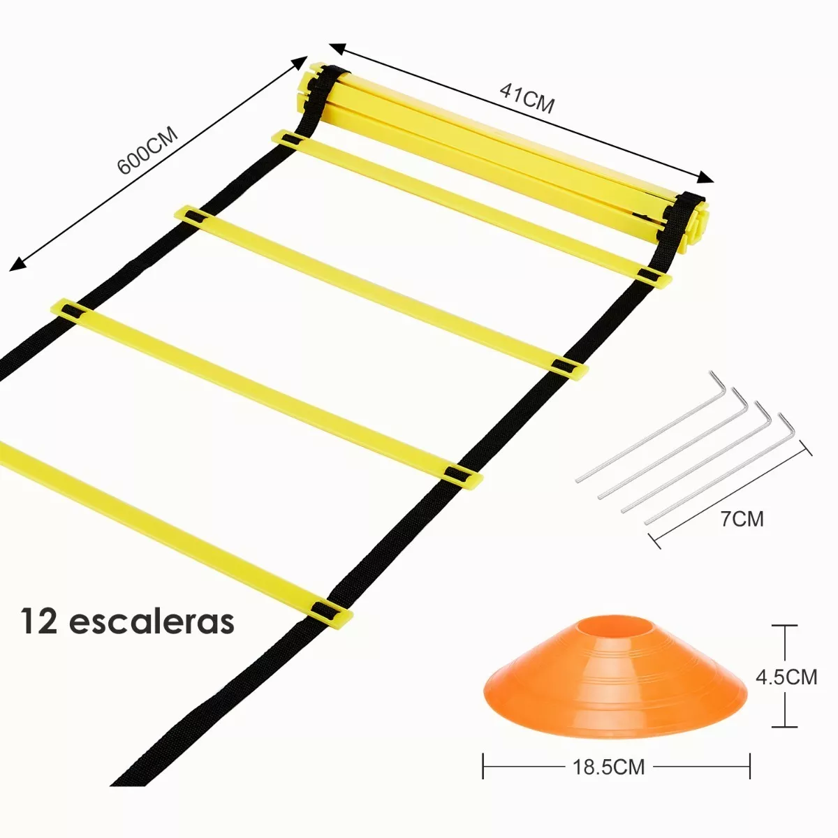 Juego De Escalera De Agilidad Para Entrenamiento 19 Piezas 