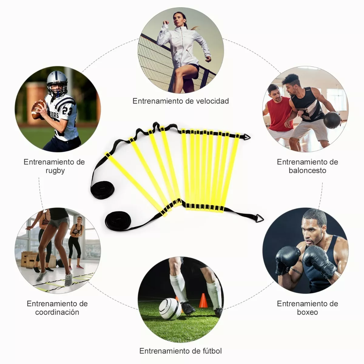Juego De Escalera De Agilidad Para Entrenamiento 19 Piezas 