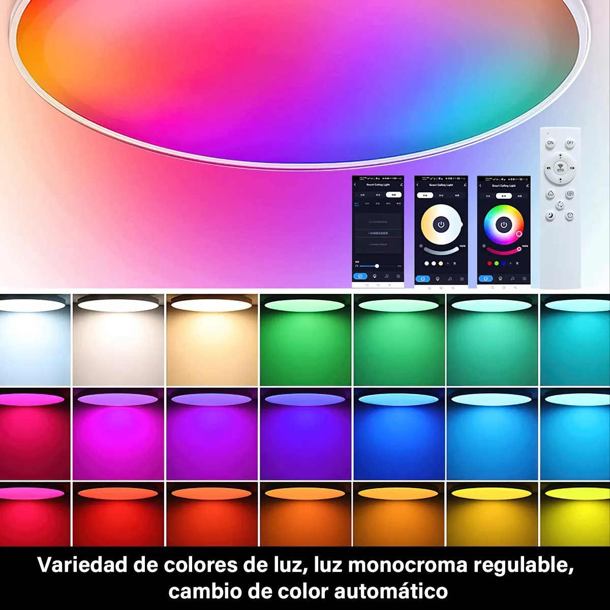 Lámparas De Techo Led 24w 2.4g Lámparas Decorativas 30cm Rgb Blanco