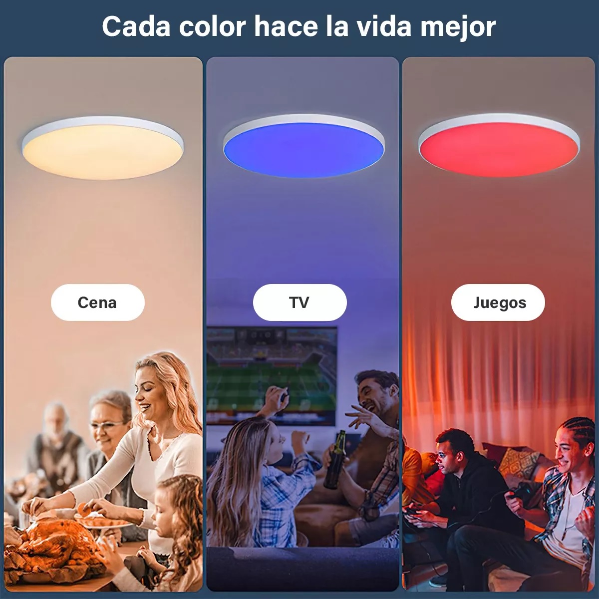 Lámparas De Techo Led 24w 2.4g Lámparas Decorativas 30cm Rgb Blanco