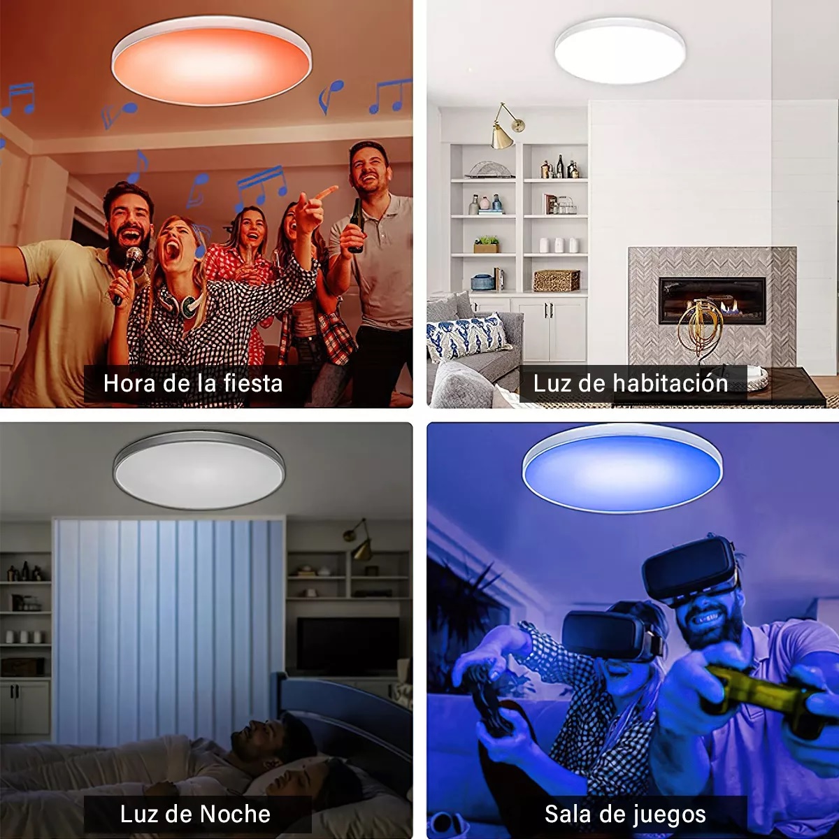 Lámparas De Techo Led 24w 2.4g Lámparas Decorativas 30cm Rgb Blanco