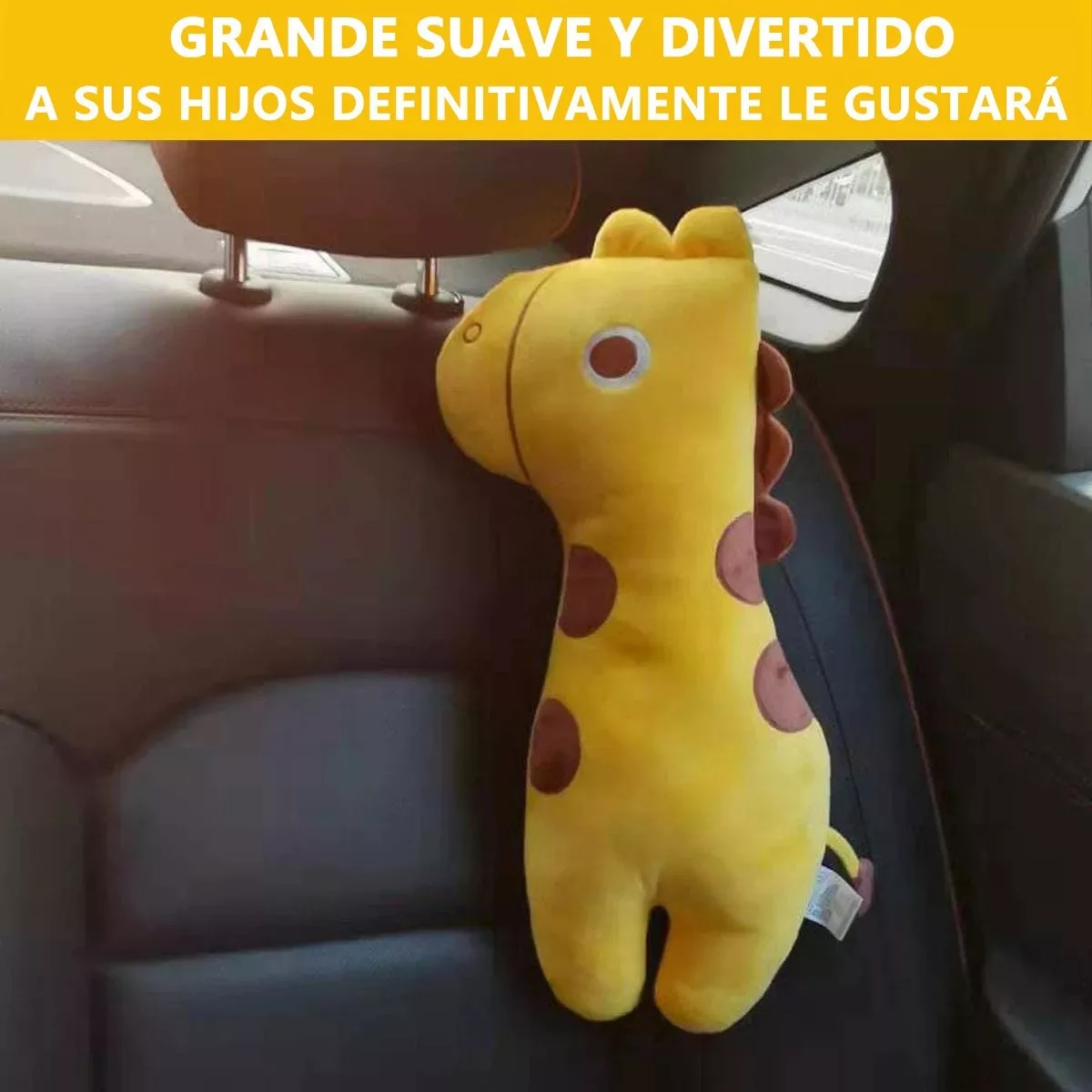 Almohada De Cinturón De Seguridad Para Niños Para Auto Girafa Amarillo