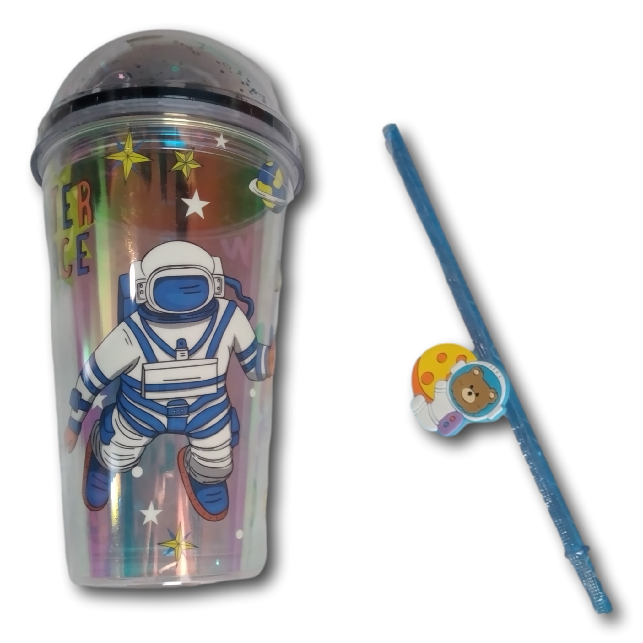 Vaso Termo Acrílico Para Niños Figura Astronauta Con Luz