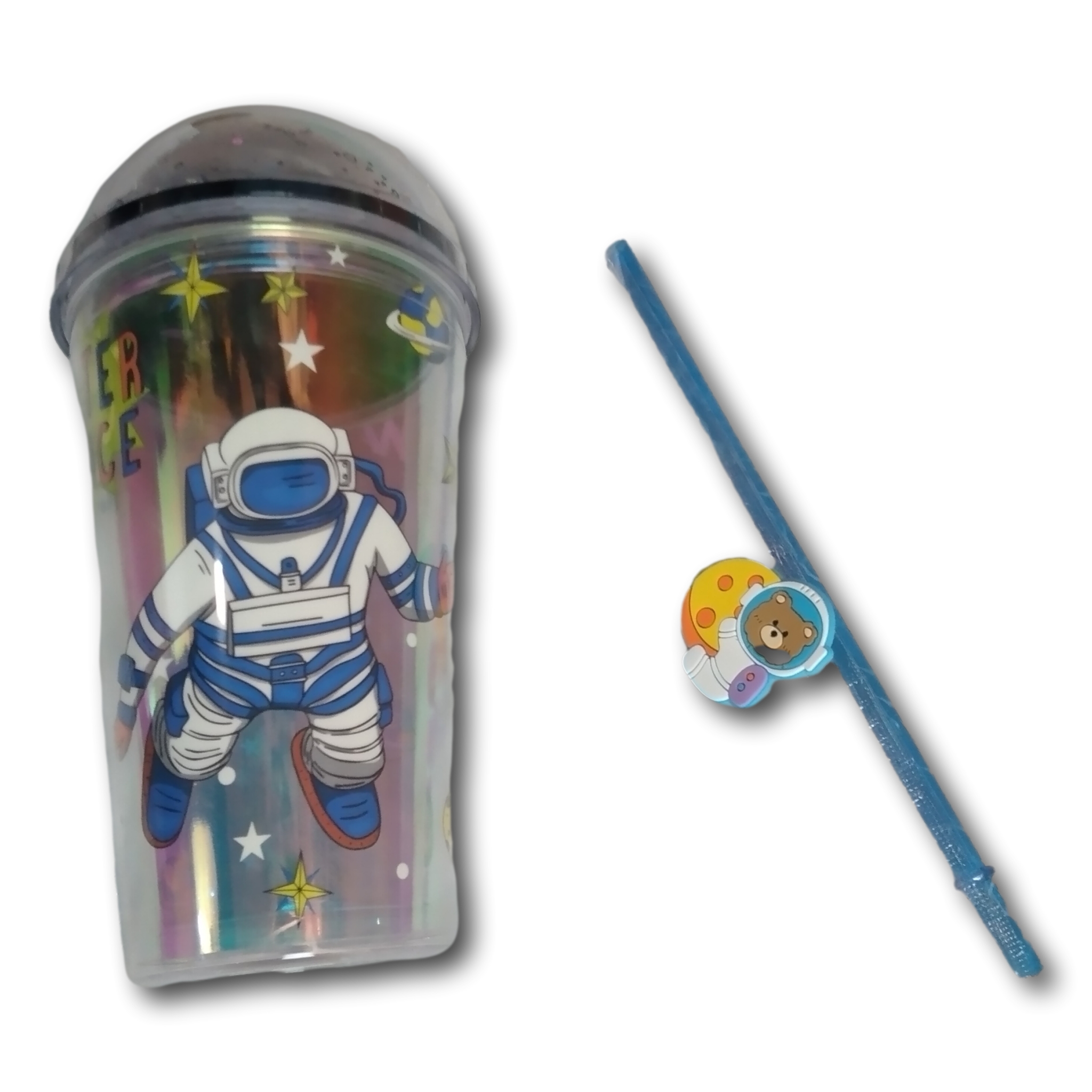 Vaso Termo Acrílico Para Niños Figura Astronauta Con Luz
