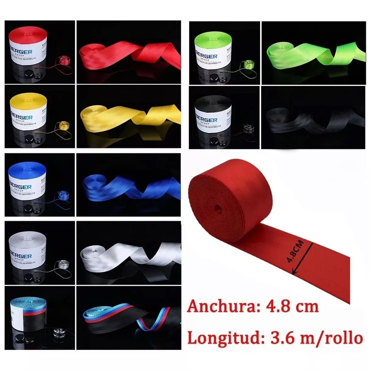 Rollo Cinturón De Seguridad Coche Rollo De Correas De Color Rojo