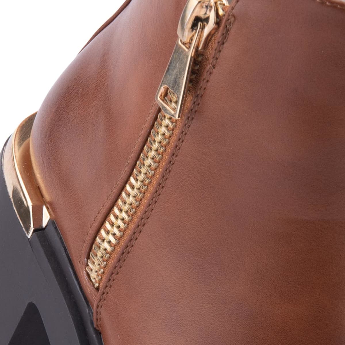 Botas marca Belinda Peregrin con doble cierre, color cognac, mod. 1085446